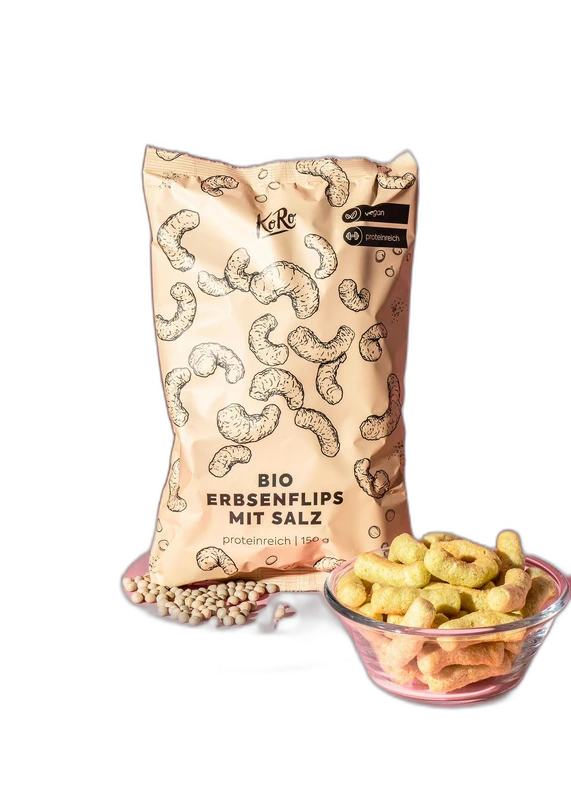 KoRo Snacks de pois soufflés au sel marin bio 150 g