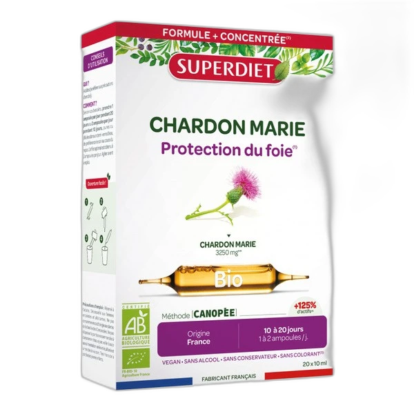 Superdiet Super Diet Chardon Marie Bio ampoules
