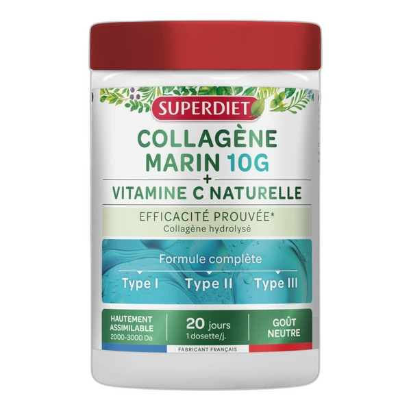 Superdiet Super Diet Collagène Marin 10 g + Vitamine C poudre