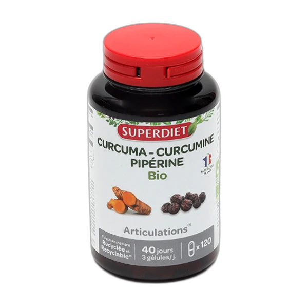Superdiet Super Diet Curcuma Curcumine Pipérine Bio gélules