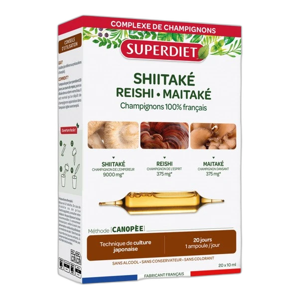 Superdiet Super Diet Shiitaké Reishi Maitaké ampoules