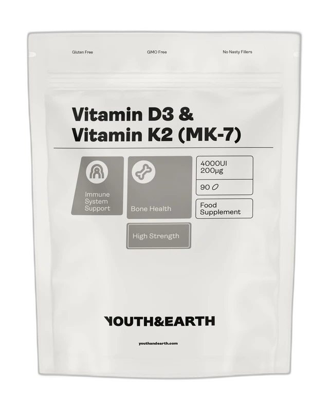 Youth & Earth Vitamine D3 4000 UI + K2 200mcg