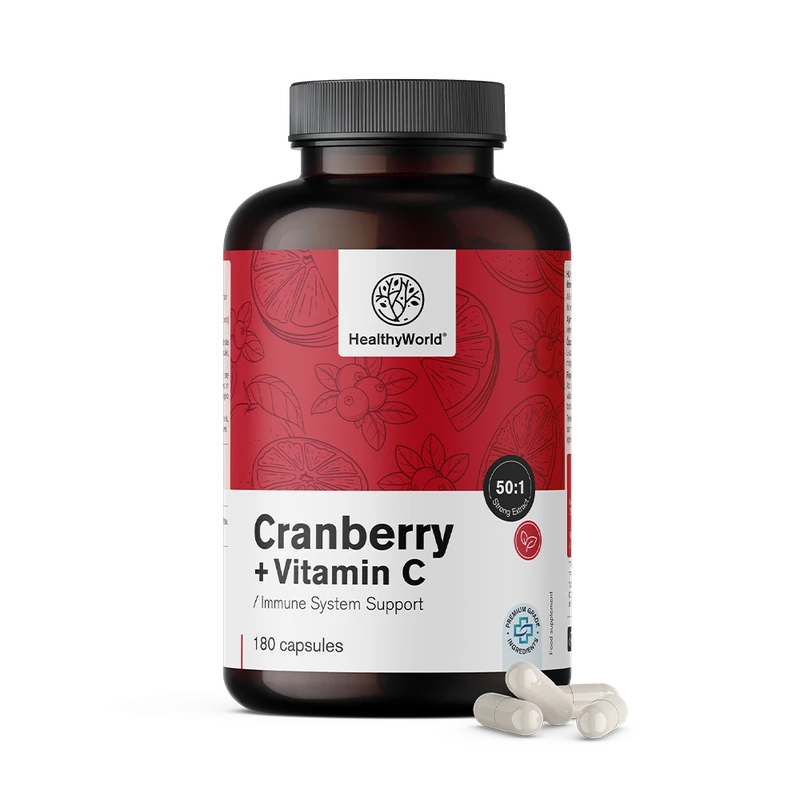 HealthyWorld Extrait de canneberge + vitamine C