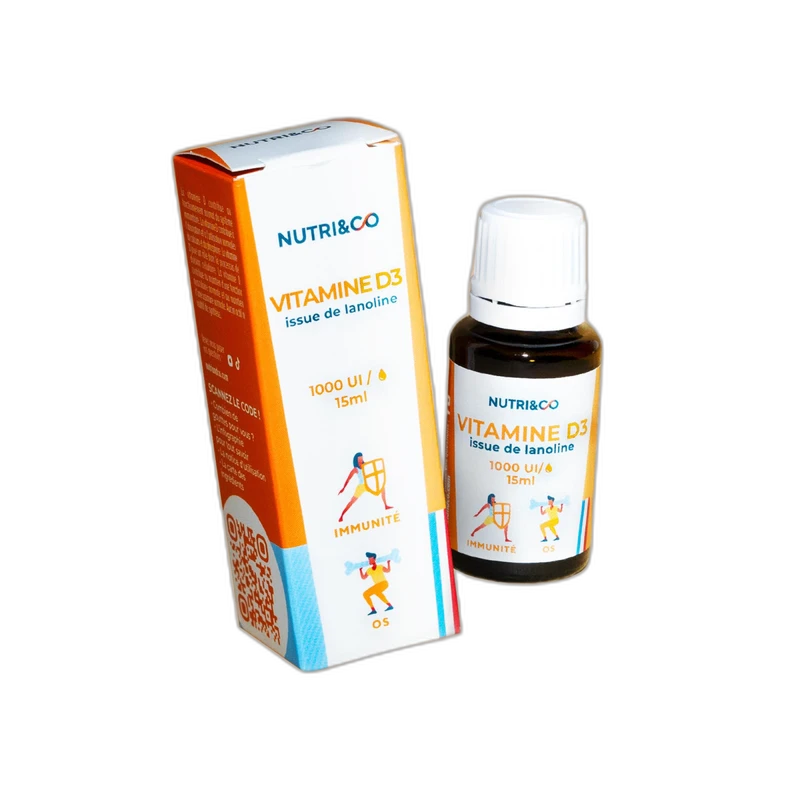 Nutri&Co Vitamine D3 Lanoline 1000 UI huile