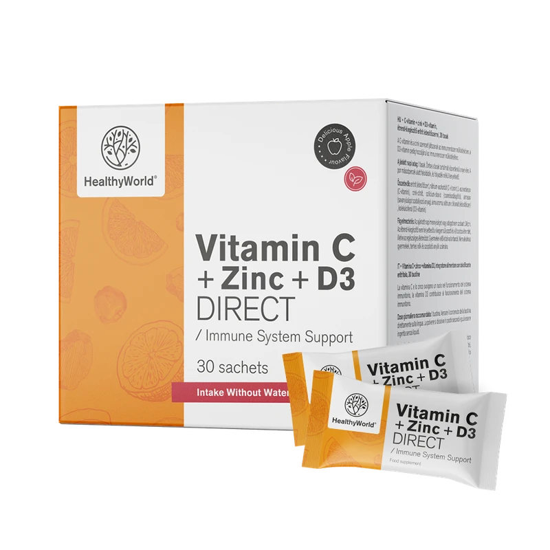 HealthyWorld Vitamine C 500 + Zinc + D3 DIRECT