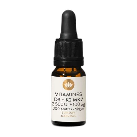 Sunday Natural Vitamines D3 K2 2500 UI + 100 (gouttes vegan)