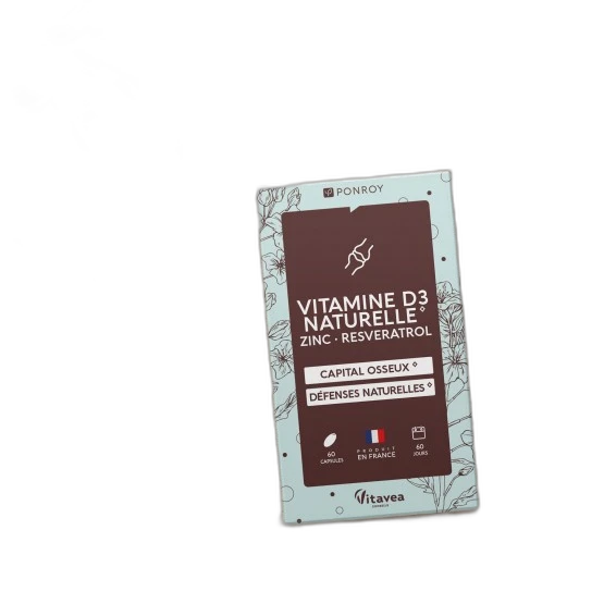 Ponroy Vitamine D3 naturelle - zinc - resvératrol