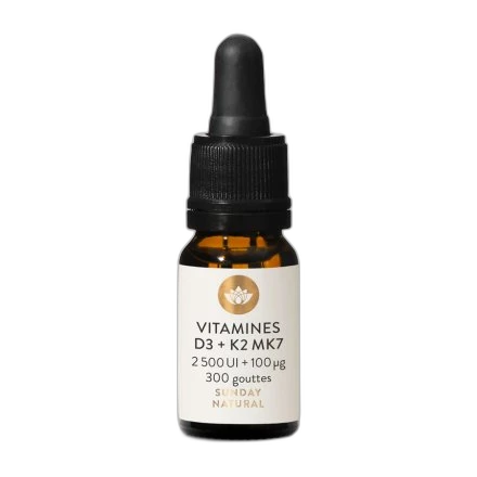 Sunday Natural Vitamines D3 K2-MK7 2500 UI + 100